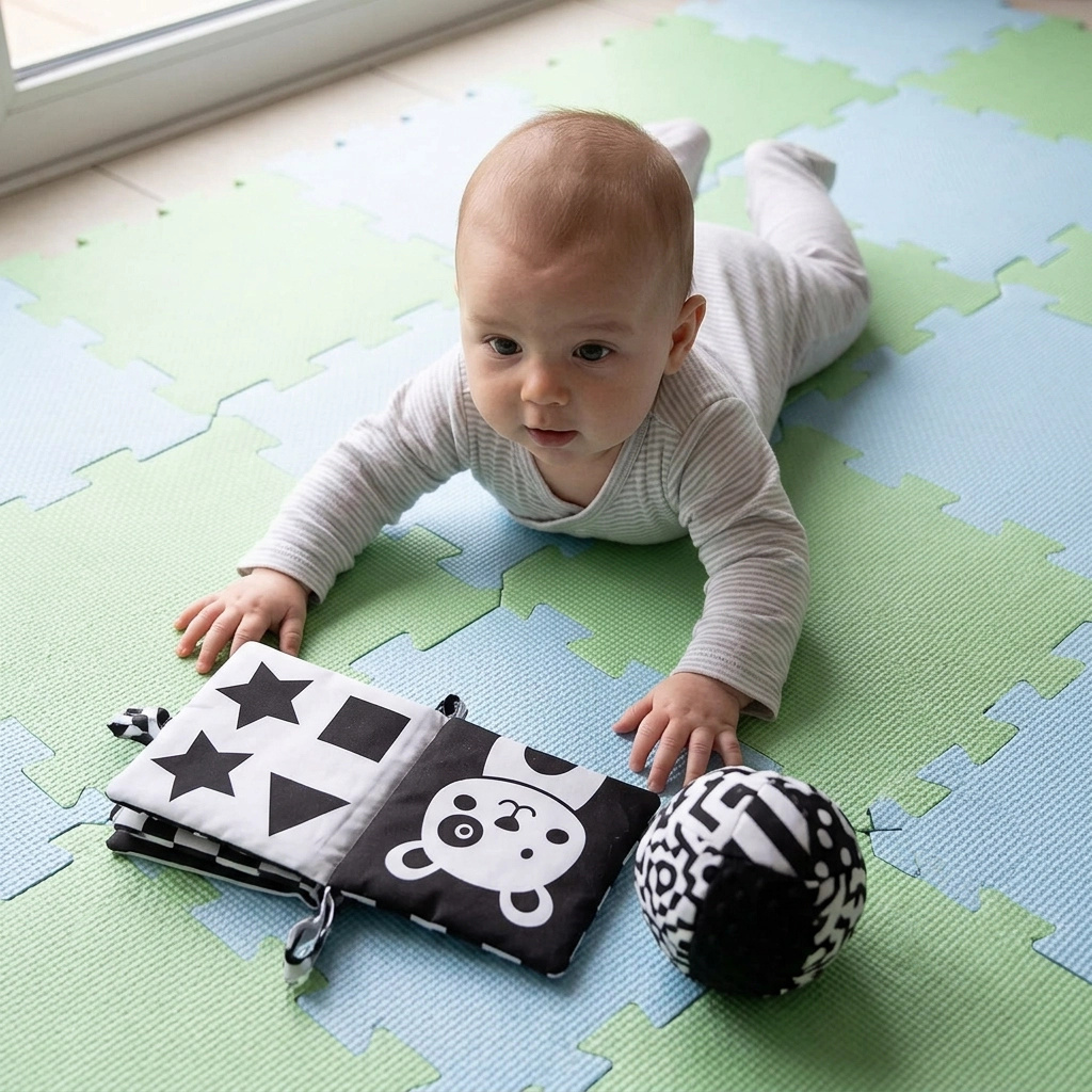 Nido Nido Pěnová hrací podložka Puzzle 18ks - Dusty Blue/Sage Green