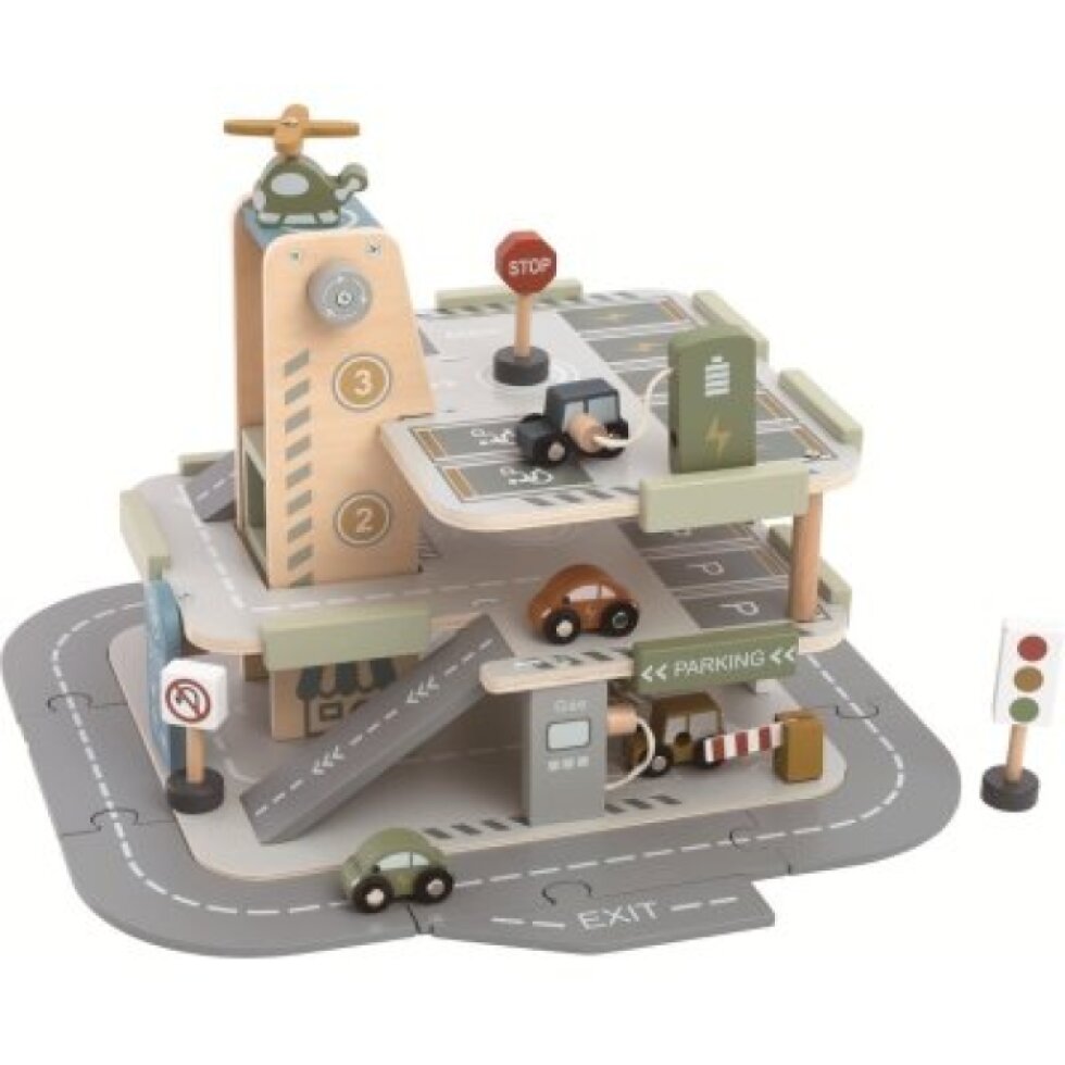 2 Kids Toys Dřevěná garáž s cestou