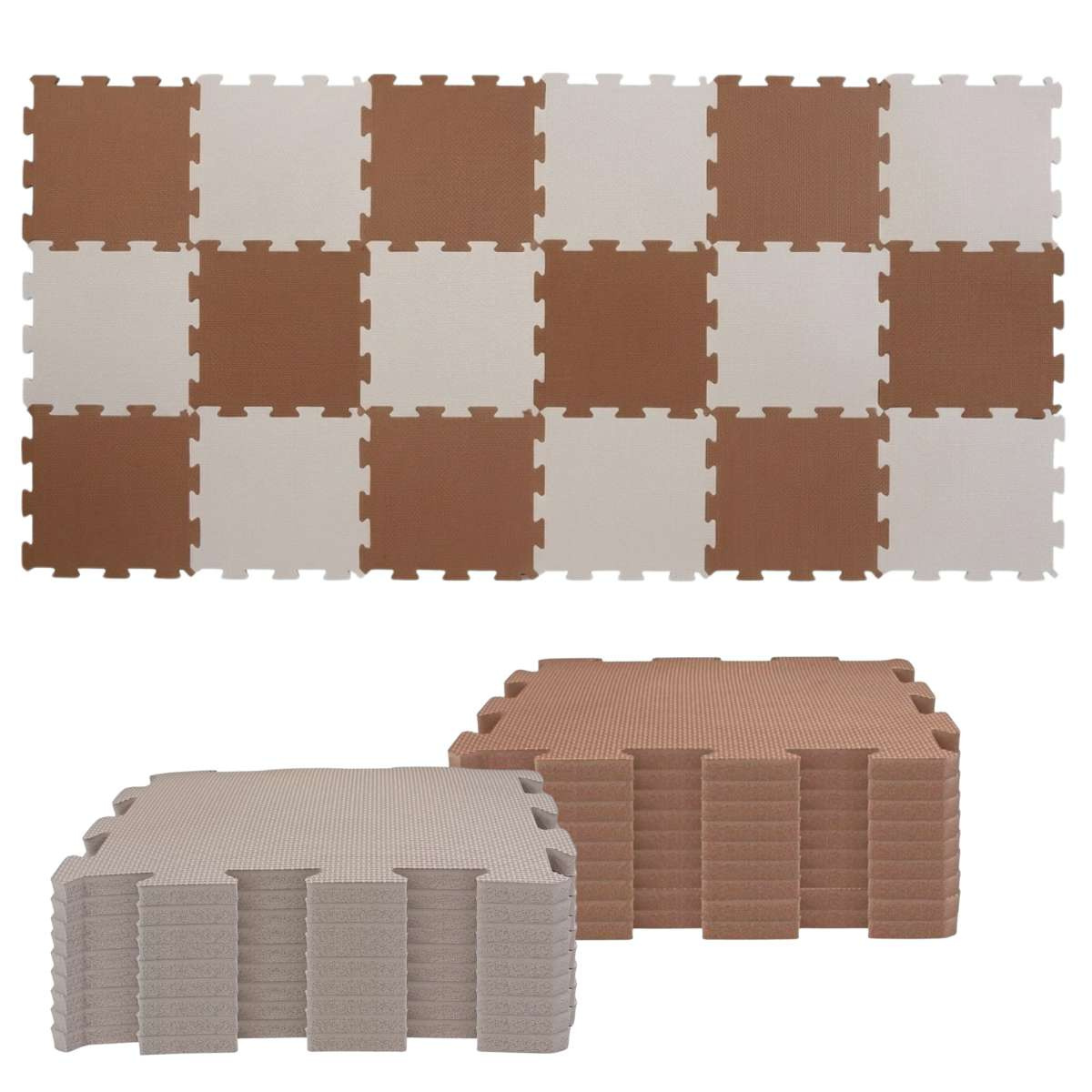 Nido Nido Pěnová hrací podložka Puzzle 18ks - Caramel/Sandstone