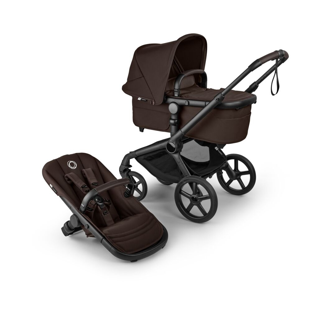 Bugaboo Fox5 Renew Kompletní set + Novorozenecké hnízdo - Black/Cocoa Brown
