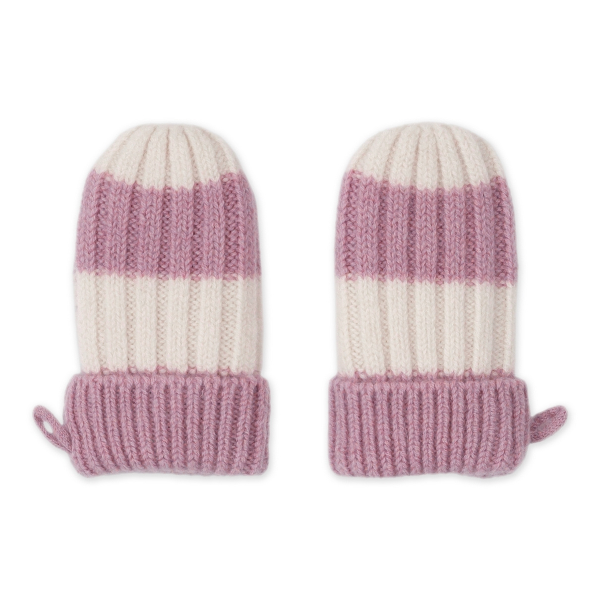 Lodger Rukavice Stripe Merino - Mauve, vel. 0 - 12 měsíců