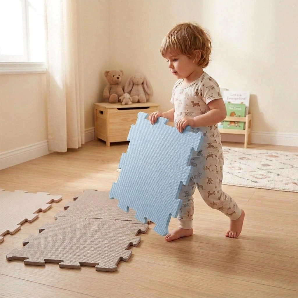 Nido Nido Pěnová hrací podložka Puzzle 9ks - Dusty Blue