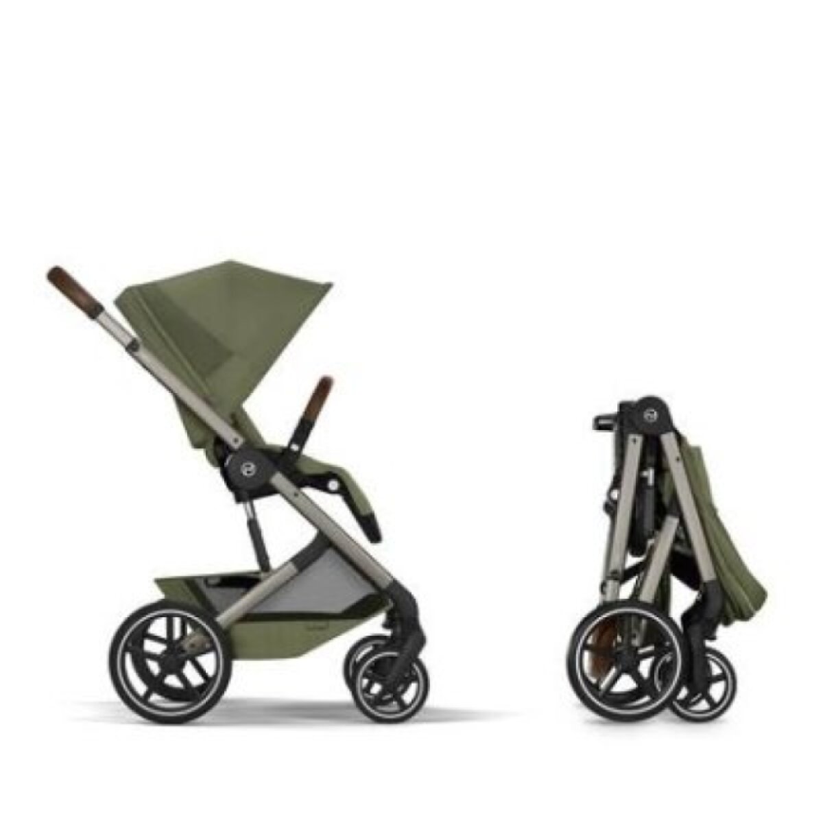 Cybex Balios S Lux Kompletní kočárek se skládací korbou - Taupe/Moss Green