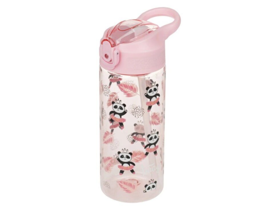 BAAGLTritanová láhev na pití s brčkem 500 ml Panda