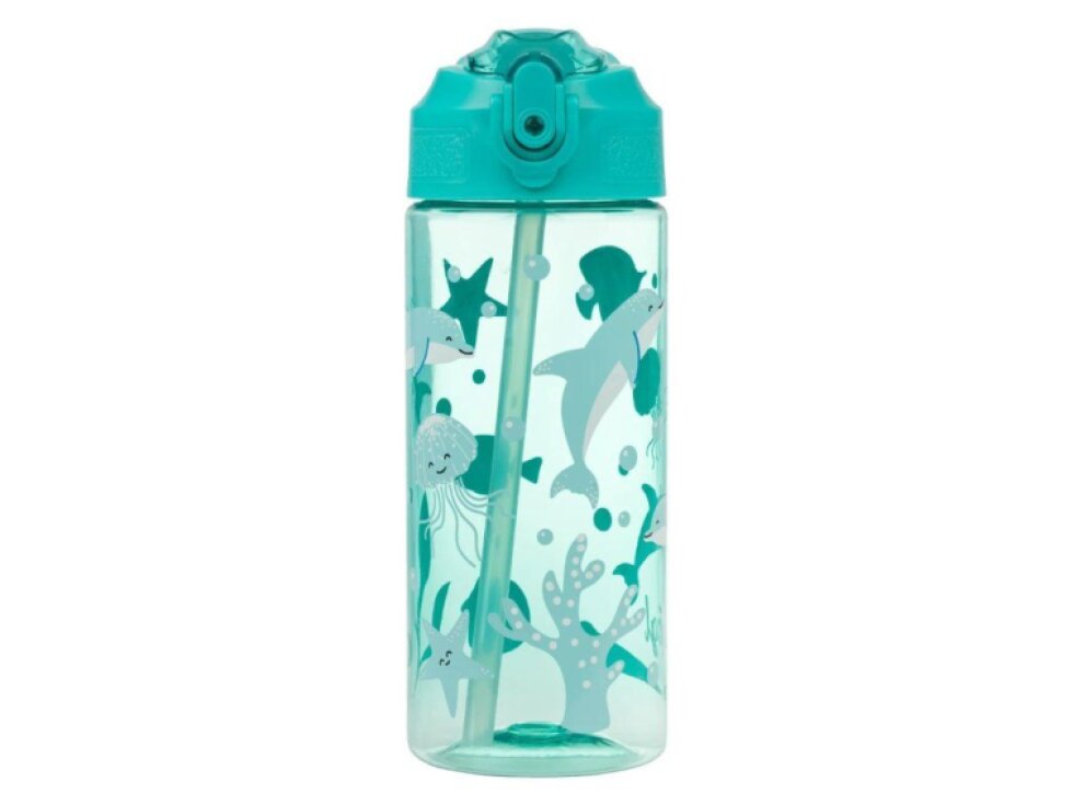 BAAGL Tritanová láhev na pití s brčkem 500 ml Delfín