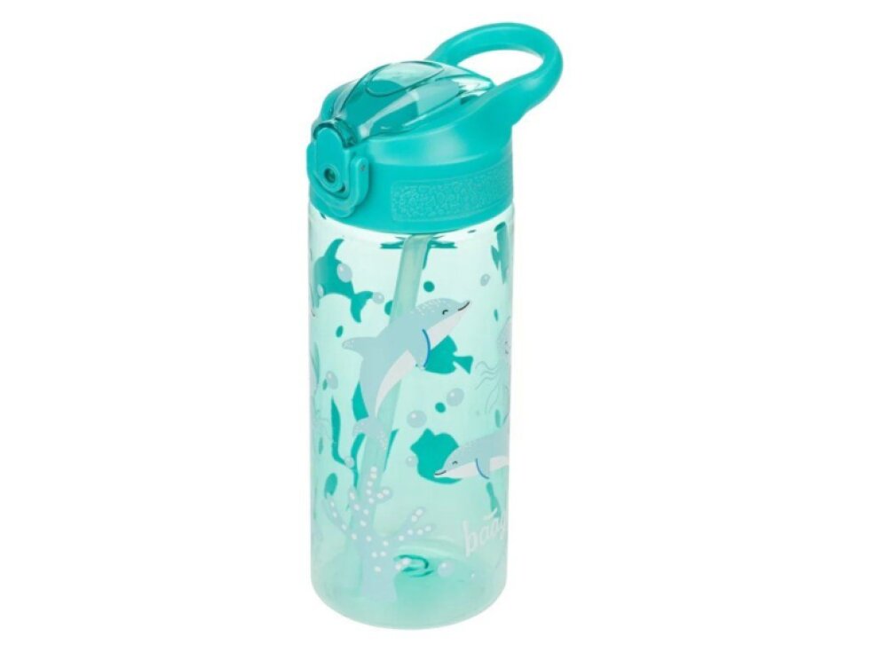 BAAGL Tritanová láhev na pití s brčkem 500 ml Delfín