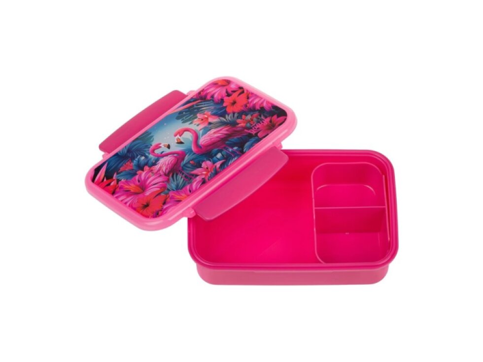 BAAGL Box na svačinu s přihrádkami Flamingo