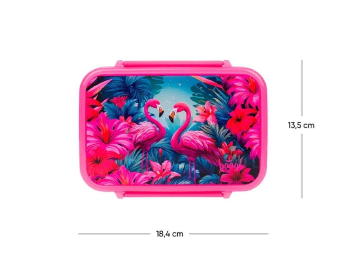 BAAGL Box na svačinu s přihrádkami Flamingo