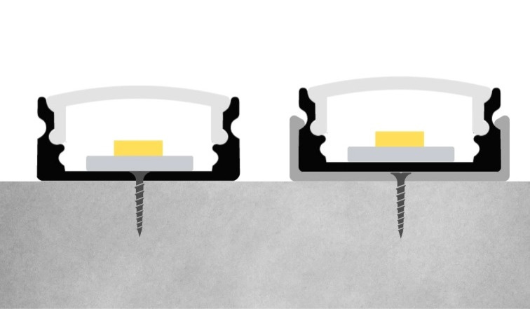 2m LED profile SURFACE 1 BLACK