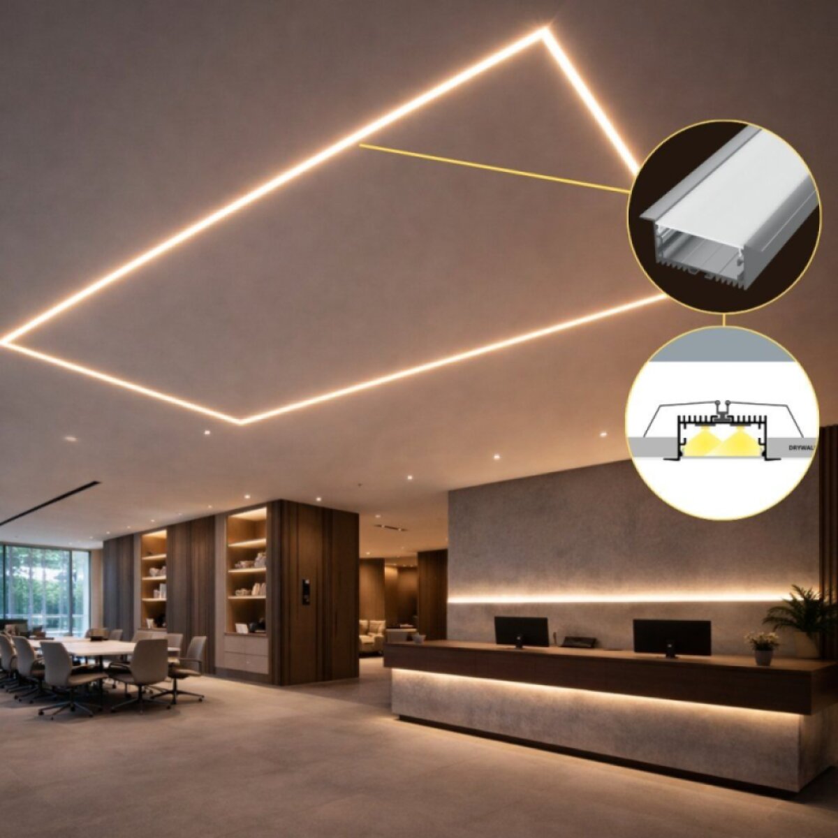 2m LED profile RECESSED MAXI