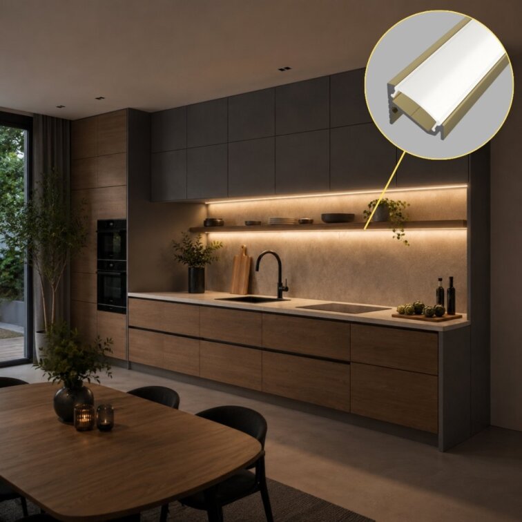 2m LED profile CORNER 6 CHAMPAGNE