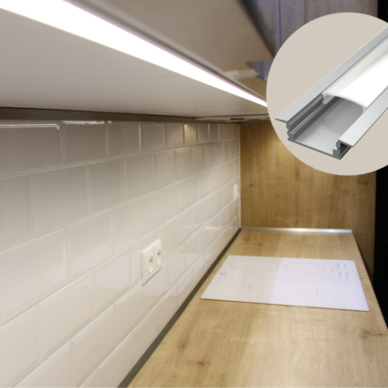 2m LED profile RECESSED 1