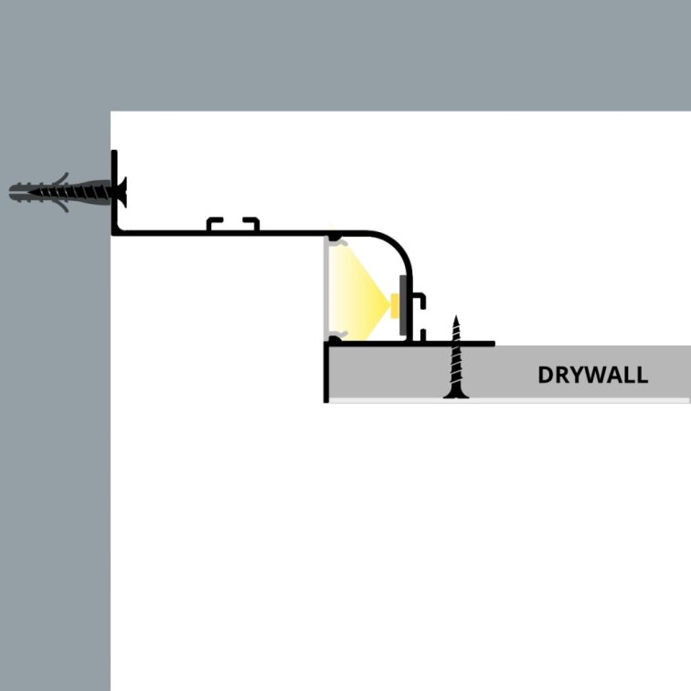 2m LED profile WALL-GLOW MAXI WHITE
