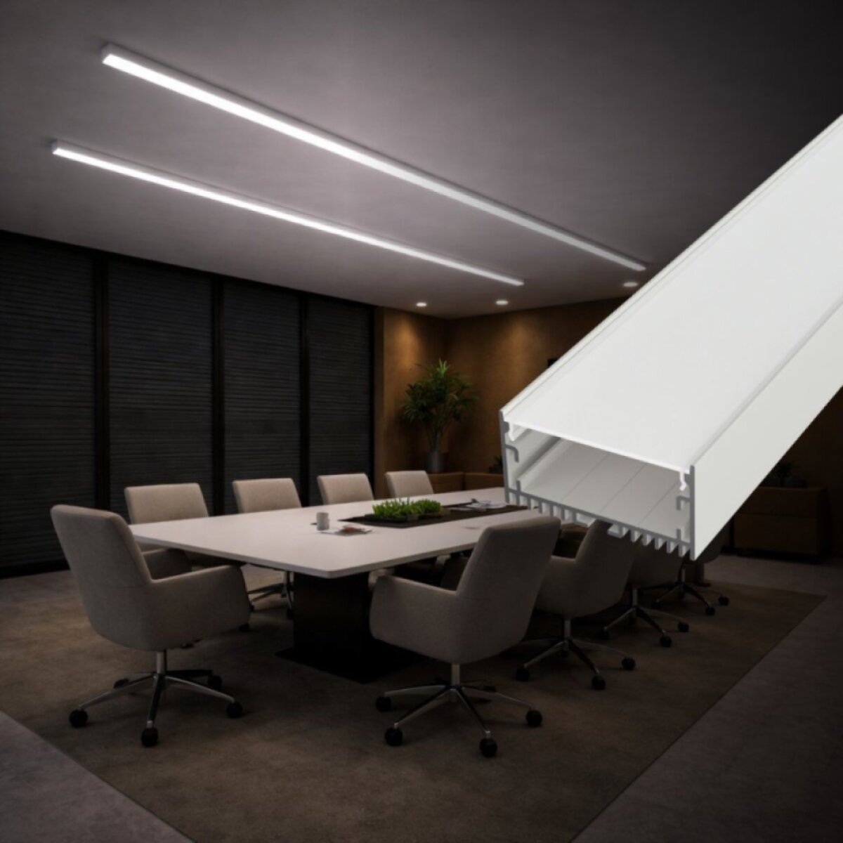 2m LED profile SURFACE MAXI WHITE