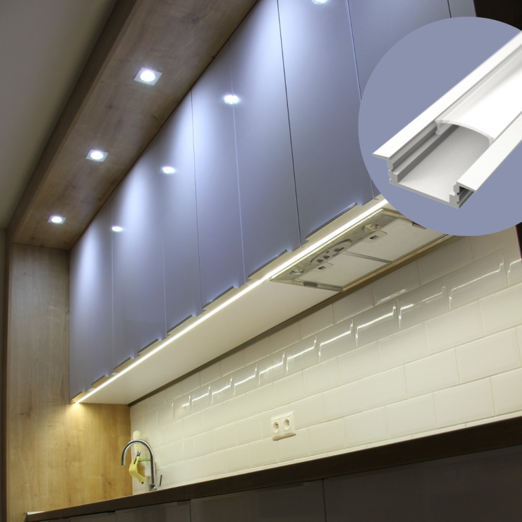 2m LED profile RECESSED 1 WHITE