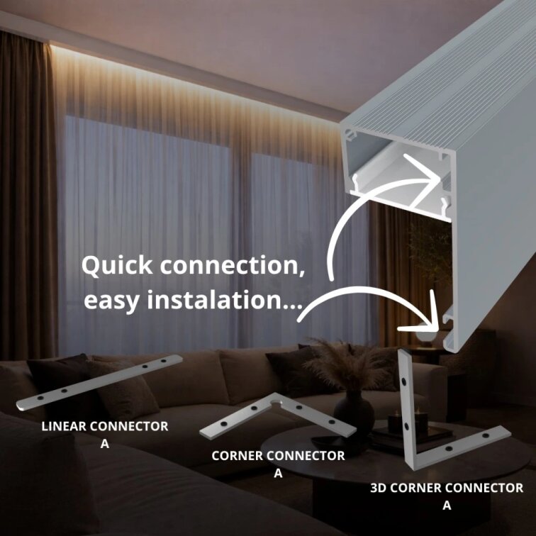 2m LED profile DECO LINE BLACK