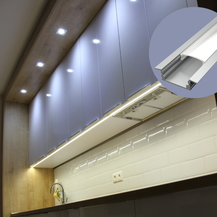 2m LED profile RECESSED 1