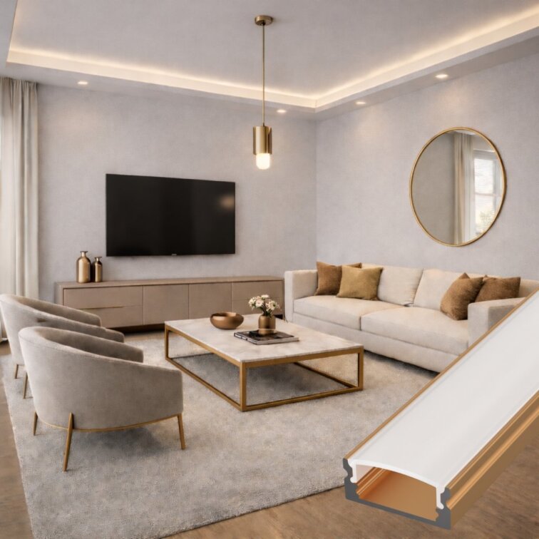 1m LED profile SURFACE 1 BRONZE