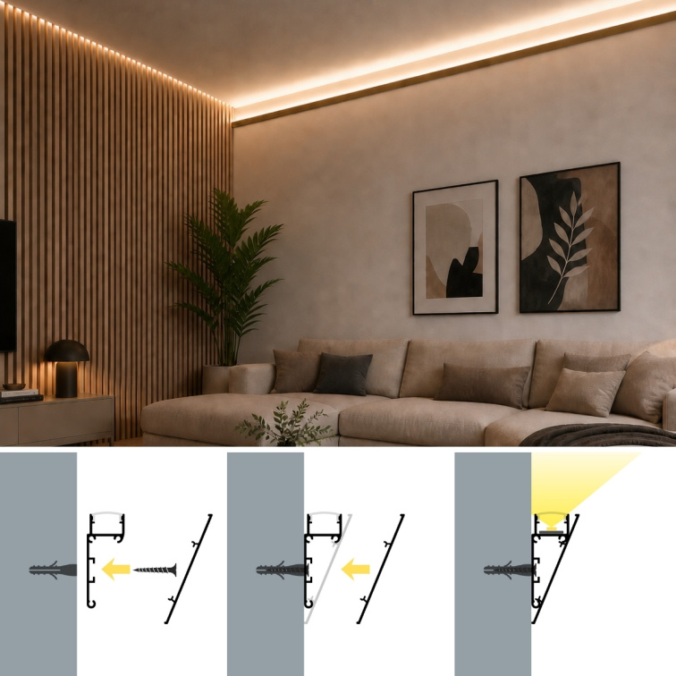 2m LED profile WALL