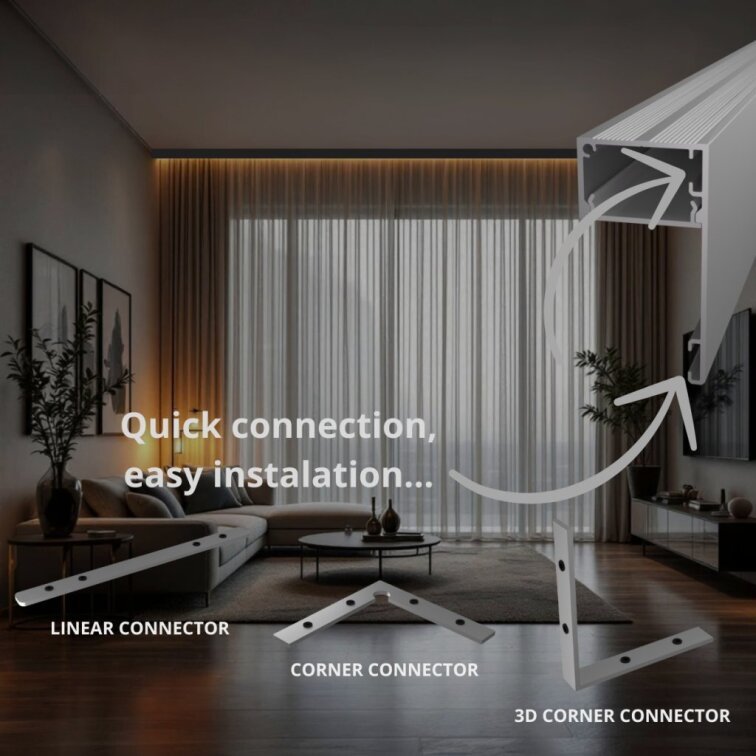 Profil LED de 2m DECO LINE BLACK