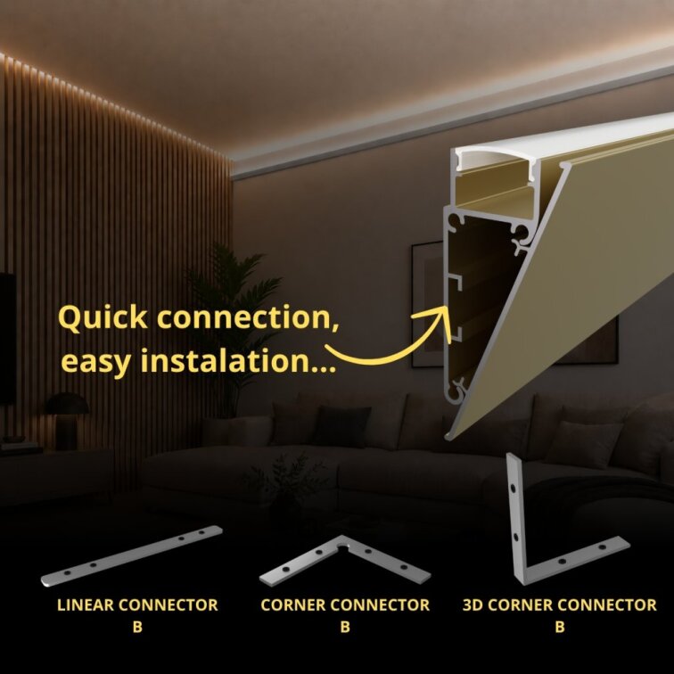 2m LED profile WALL CHAMPAGNE