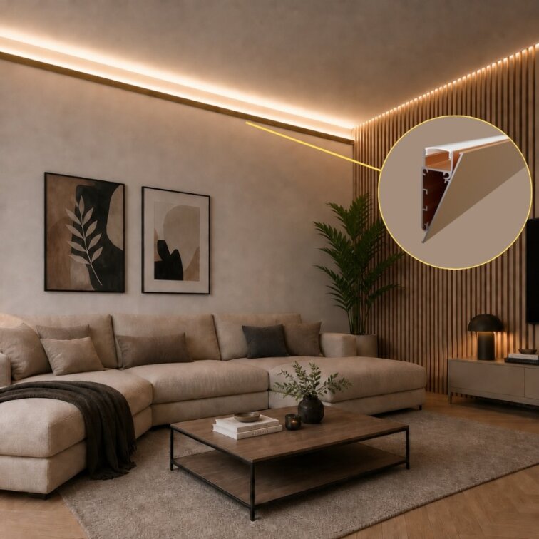 2m LED profile WALL BRONZE