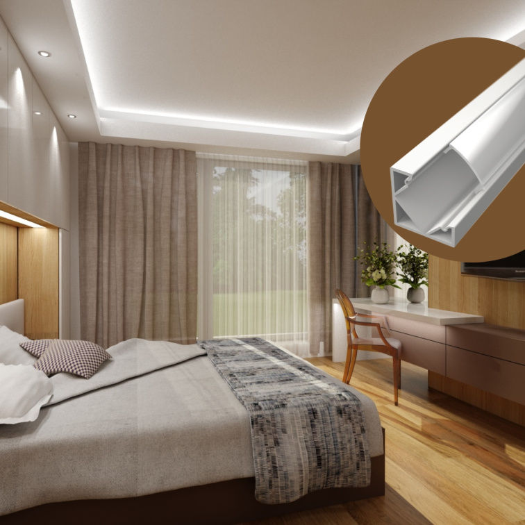 2m LED profile CORNER 1 WHITE