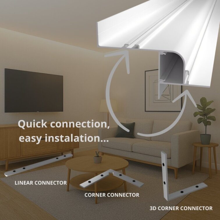 2m LED profile WALL-GLOW MAXI WHITE