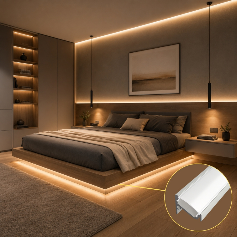 2m LED profile CORNER 6 WHITE