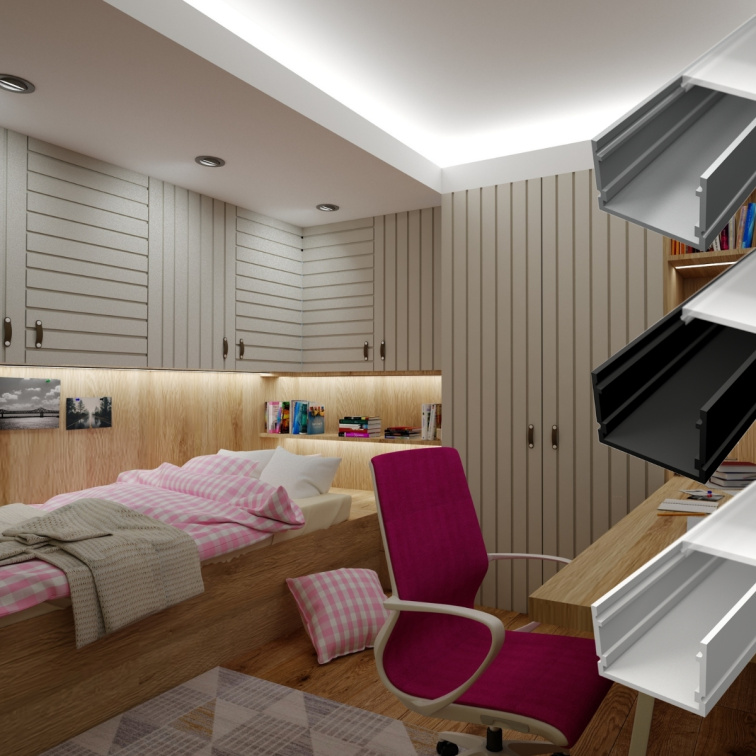 2m LED profile SURFACE 7 BLACK