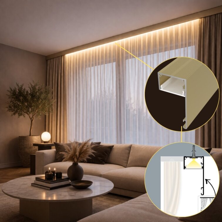 2m LED profile DECO LINE CHAMPAGNE