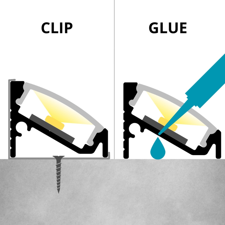 1m LED profile CORNER 6 BLACK