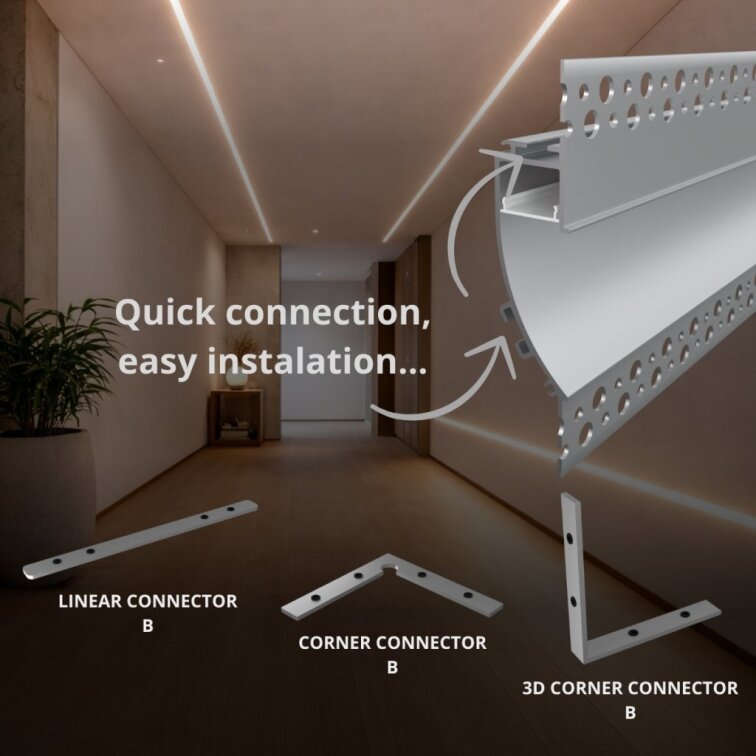 2m LED profile RECESSED 19