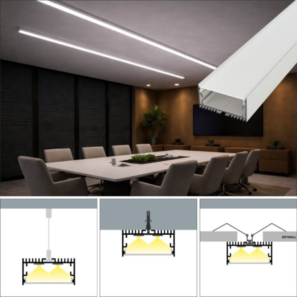2m LED profile SURFACE MAXI WHITE