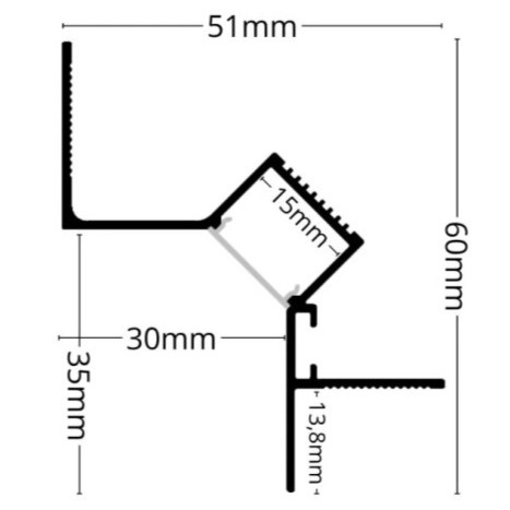 2m LED profile WALL-GLOW 45 WHITE