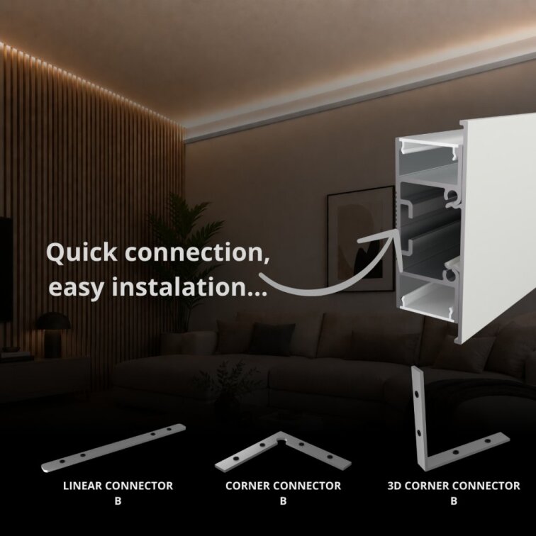 2m LED profile WALL - TWIN WHITE