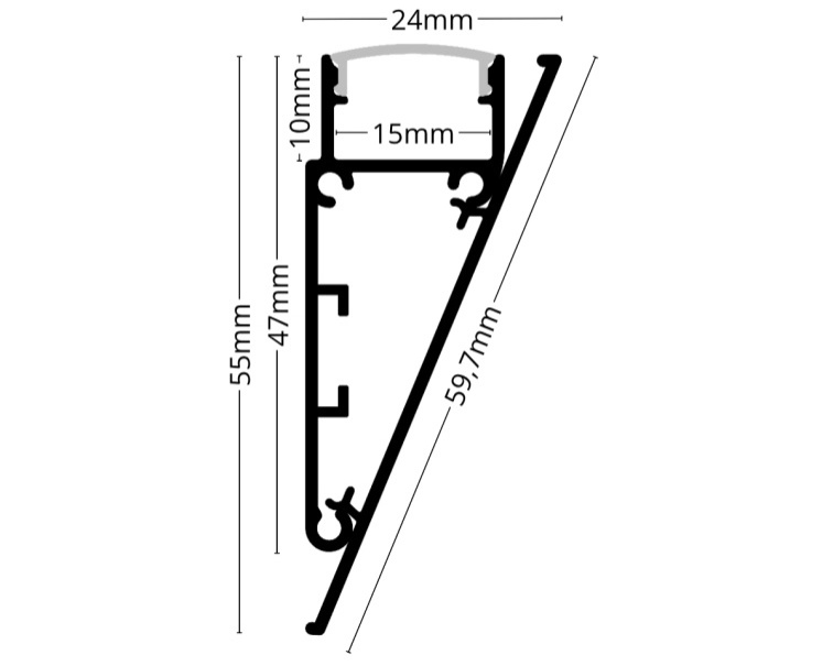 2m LED profile WALL BRONZE