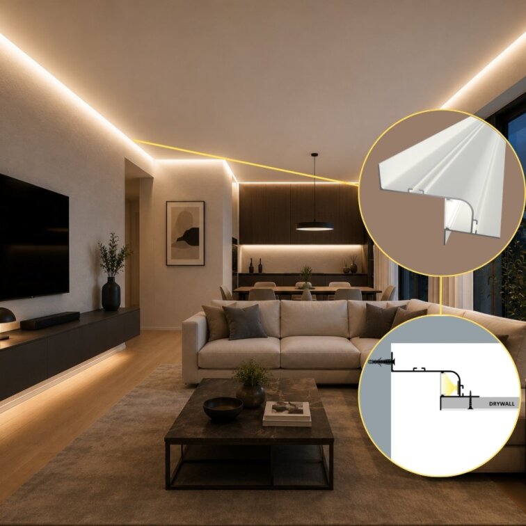 2m LED profile WALL-GLOW MAXI WHITE