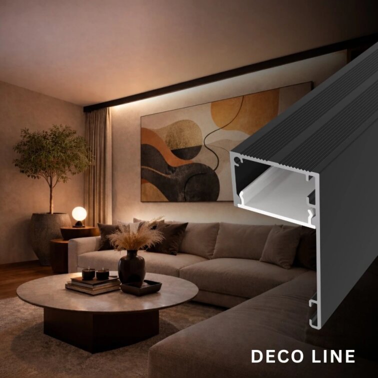 2m LED profile DECO LINE BLACK