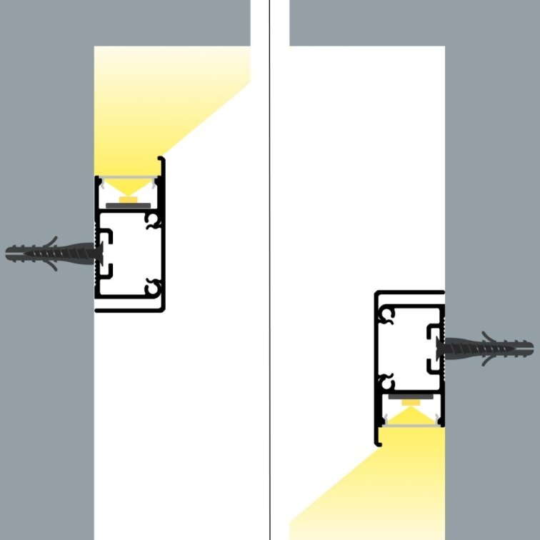2m LED profile WALL - LINE WHITE