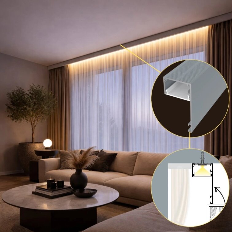 2m LED profile DECO LINE GREY