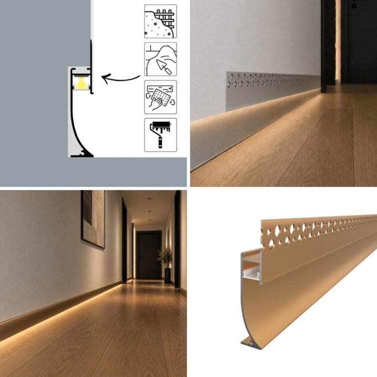 2m LED profile BASE-GLOW BRONZE