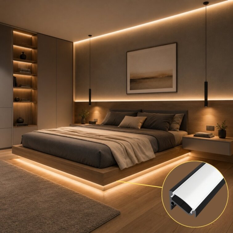 2m LED profile CORNER 6 BLACK