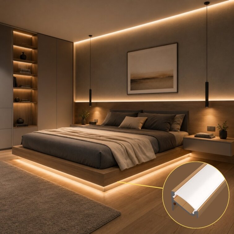 2m LED profile CORNER 6 BRONZE