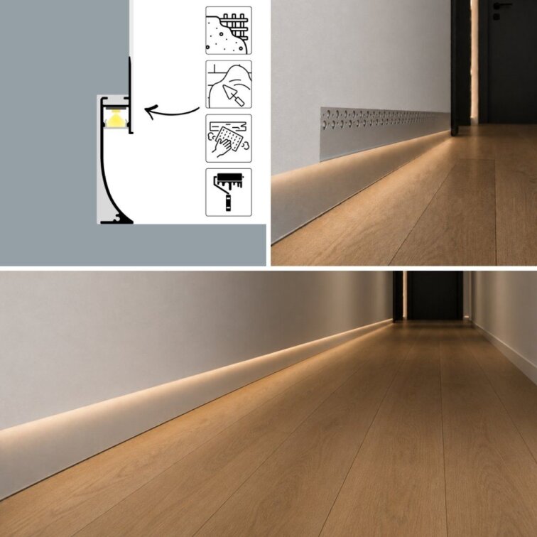 2m LED profile BASE-GLOW WHITE