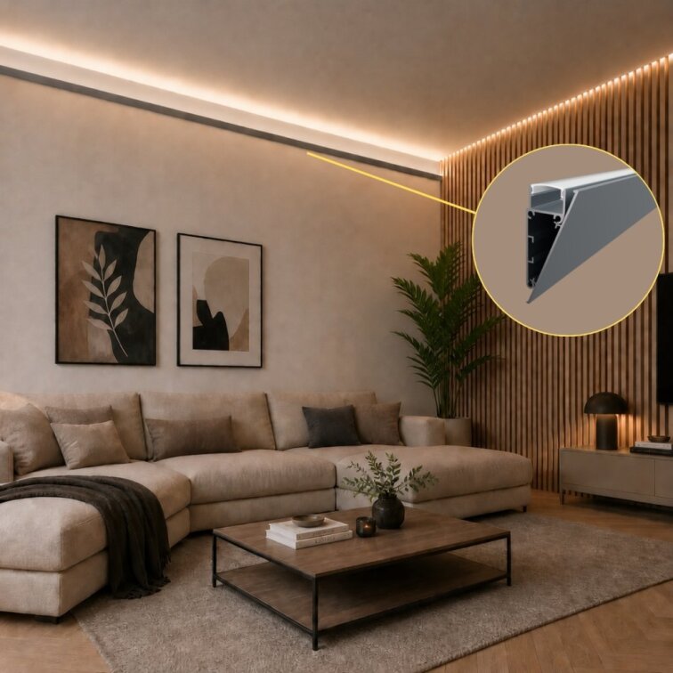 2m LED profile WALL GREY