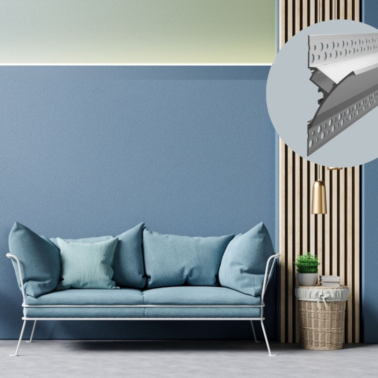 2m WALL LED profile RECESSED 15 NEW