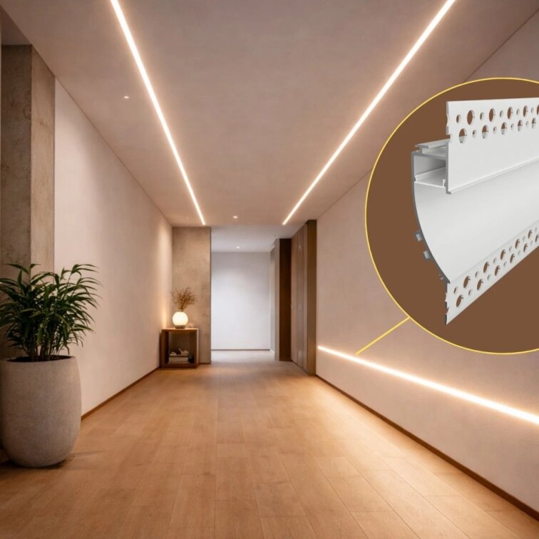 2m LED profile RECESSED 19 WHITE