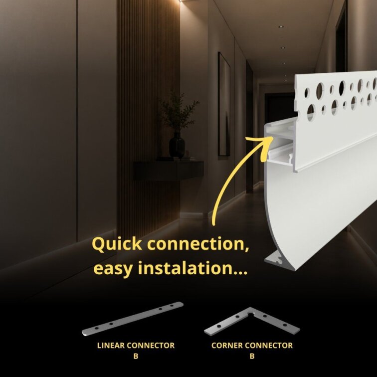 2m LED profile BASE-GLOW WHITE