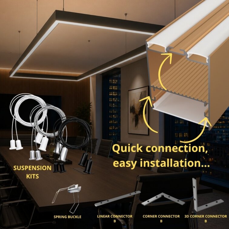 2m LED profile SUSPENDED 1 NEW BRONZE